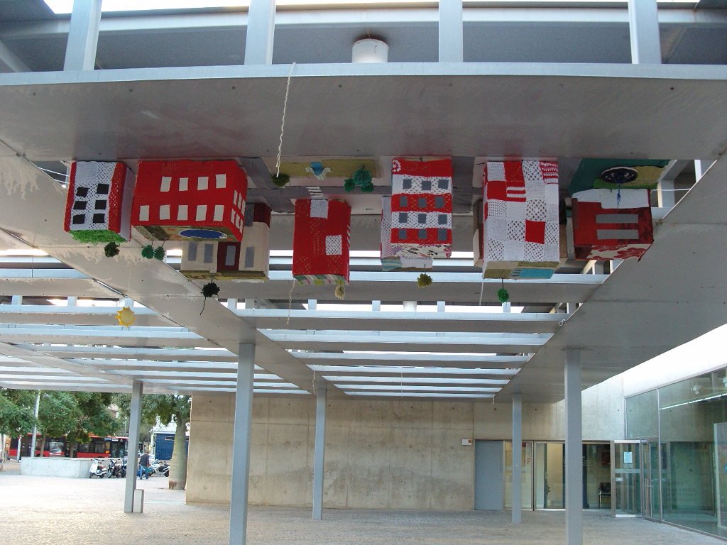 Artwork depicting upside down buildings