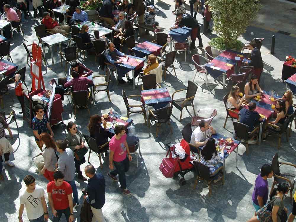 People sitting at tables