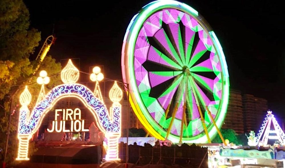 Funfair with big wheel