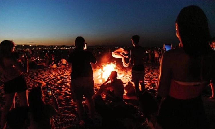 Bonfire on beach