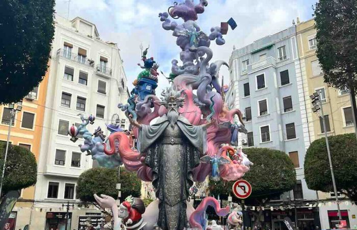 Fallas statues in street