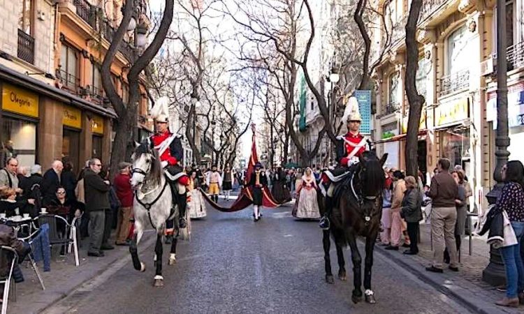 Religious procession on street