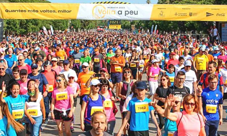 Runners in street race